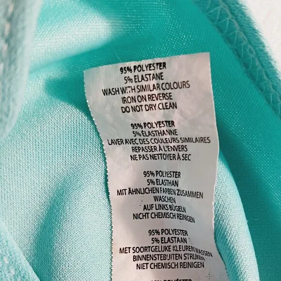 boohoo, NWOT One Shoulder Ruffled Aqua Bodysuit Size 6 Bodycon, Beachy, Vacation - Picture 10 of 11